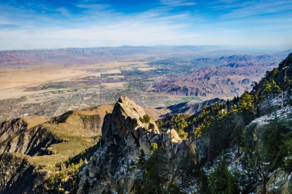 aerial view of palm springs at the top of the tramway