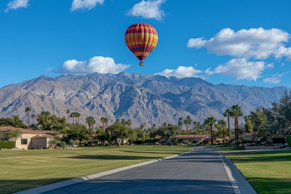 hot air balloon over coachella valley